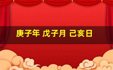 庚子年 戊子月 己亥日